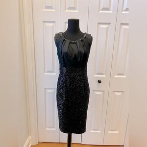 Donna Rico New York Embellished Black Sheath Dress SZ 4